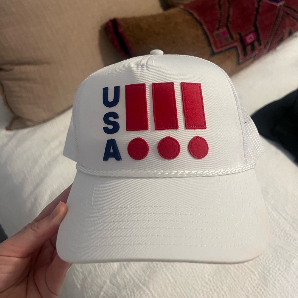 Daily Drills White and Red USA Hat